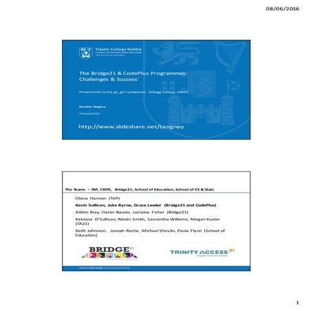 Bridge21 and  CodePlus  Oxford June 2016