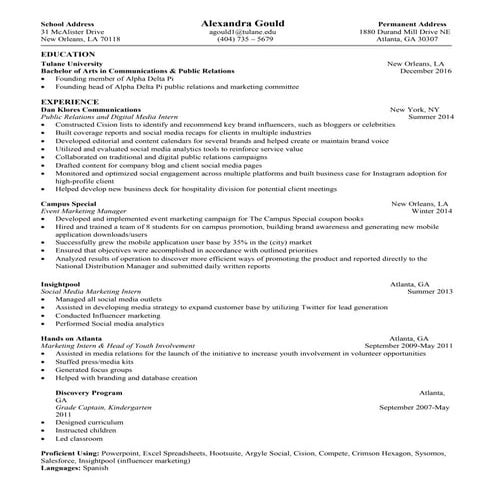 Alexandra Gould Resume | DOC