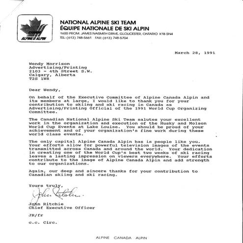 Letter for Linked in