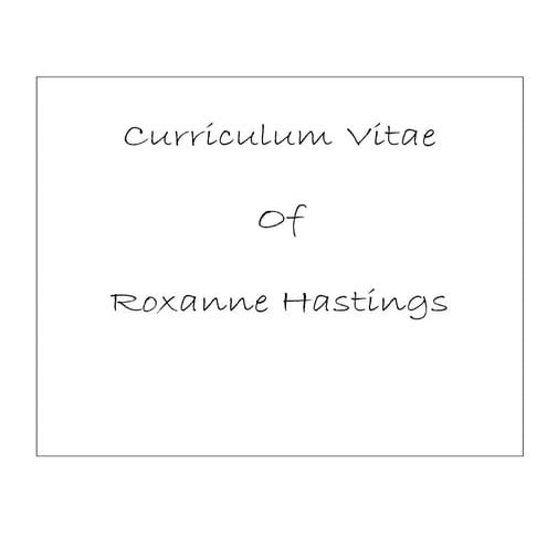 CV - Roxanne JAN2013