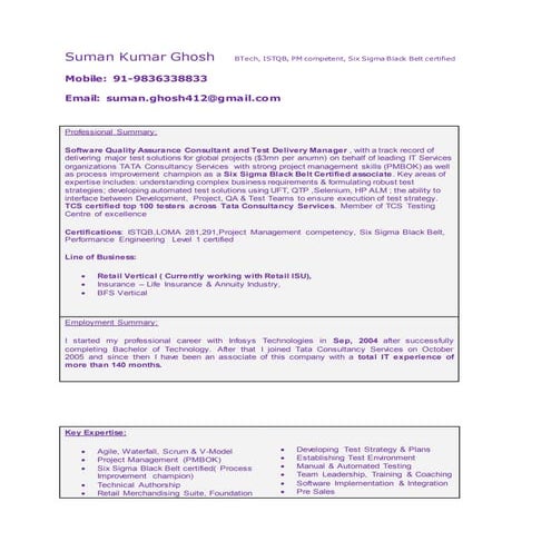 SQA Manager_Profile_Suman Kumar Ghosh
