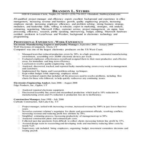 Brandon Stubbs Resume 7.26