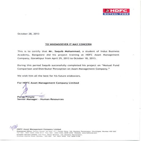 Internship Certificate