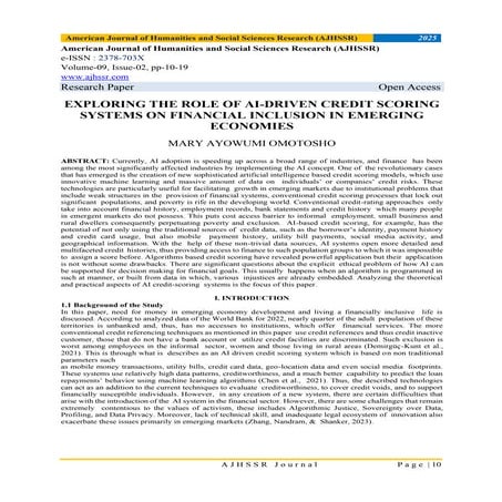 EXPLORING THE ROLE OF AI-DRIVEN CREDIT SCORING SYSTEMS ON FINANCIAL ...