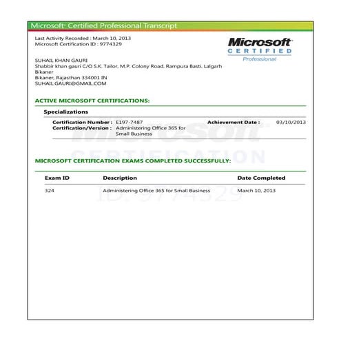 MS_Learning_Transcript | PDF