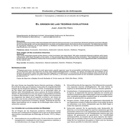 El origen de las teorías evolutivas