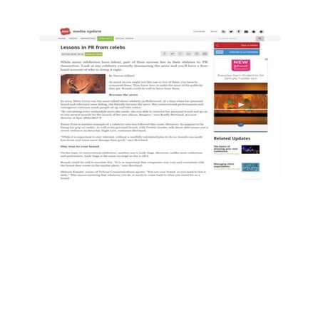 23 February 2016 - Media Update - Lessons in PR from celebs