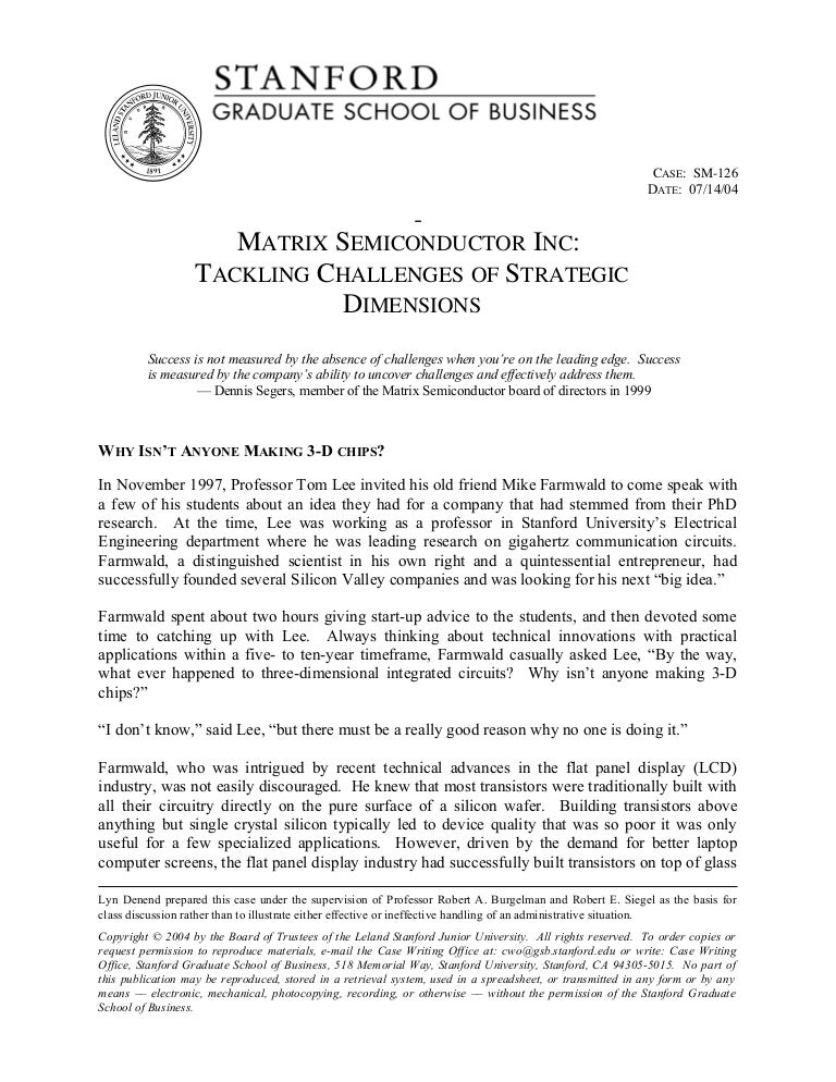 Stanford Case Study A