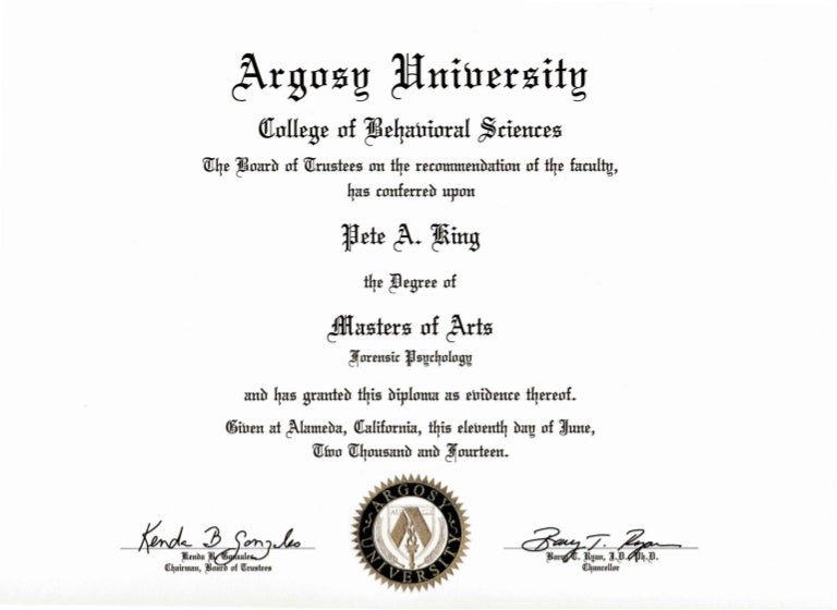 Argosy Univ Diploma