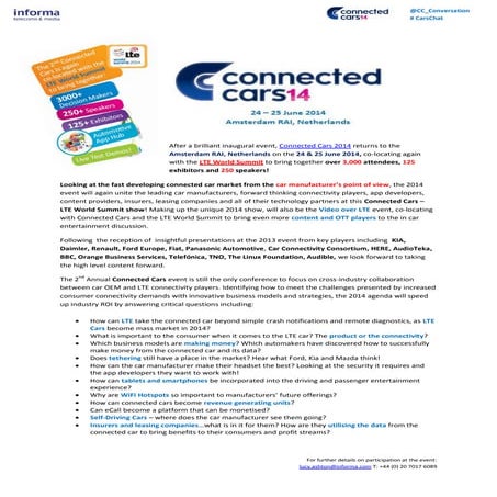 Connected Cars agenda 2014-latest one