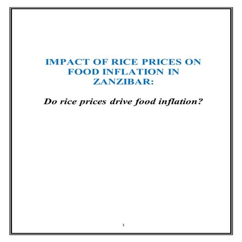 PAPER ON THE IMPACT OF RICE PRICES ON FOOD INFLATION IN ZANZIBAR, 2007 ...