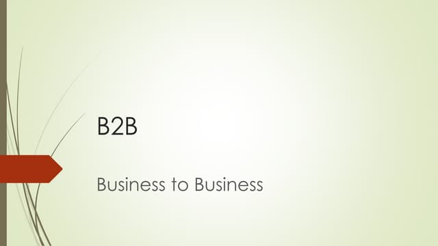 B2B business to business