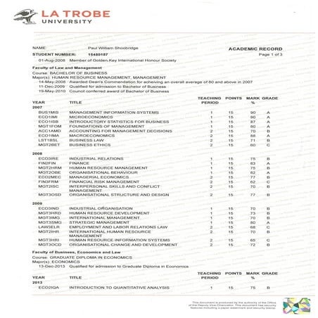 PWS - Academic Record | PDF