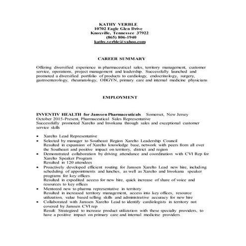 Kathy Verble Resume 2016