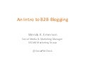 Intro to B2B Blogging