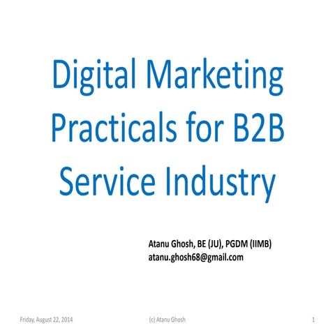 Digital Marketing for B2B Service Industry