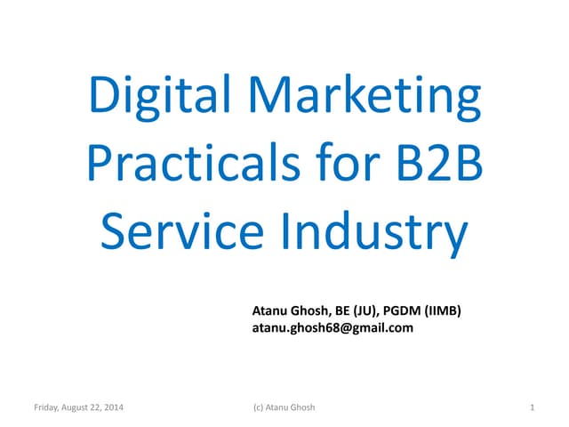 Digital Marketing for B2B Service Industry