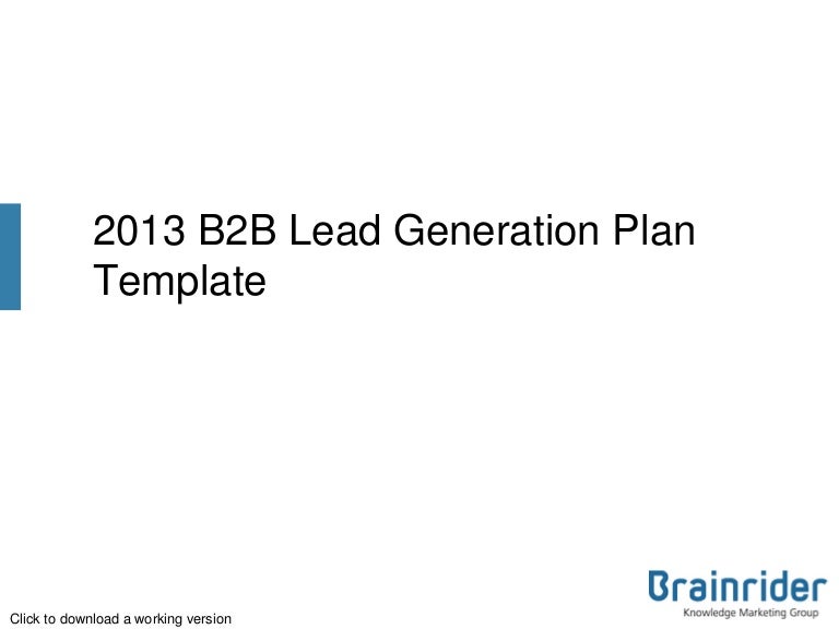 B2B lead generation plan template (2013)