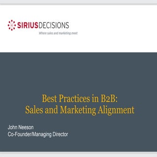 Best practice in sales and marketin...