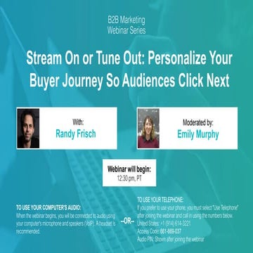 Stream On or Tune Out: Personalize Your Buyer Journey so Audiences Click Next