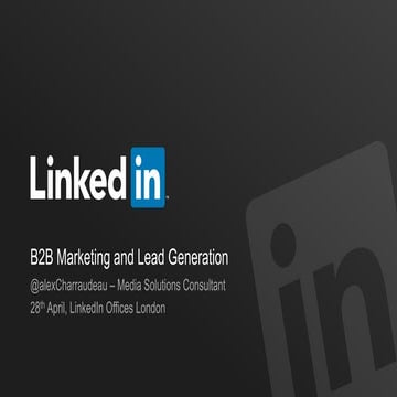 B2B marketing for recruitment presentation / LinkedIn