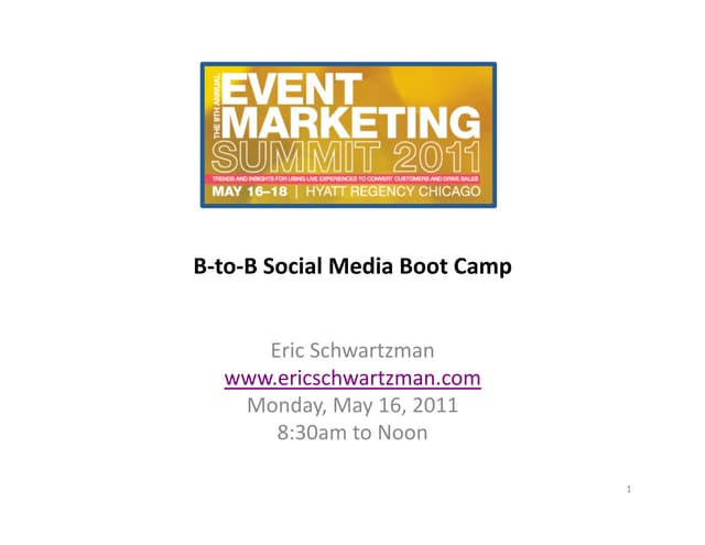 2011 Event Marketing Summit B2B Social Media Workshop