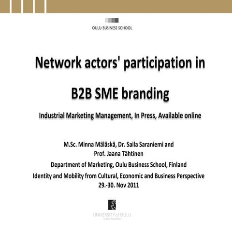 B2B sme branding identity and mobility