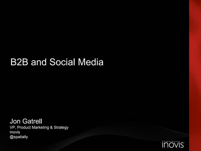 Social Media and B2B - SoCon09