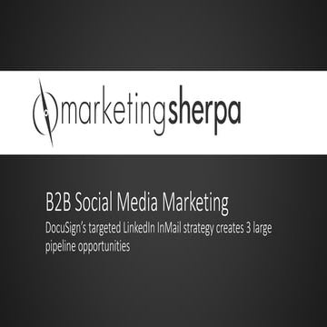 B2B Social Media Marketing: A successful LinkedIn InMail strategy