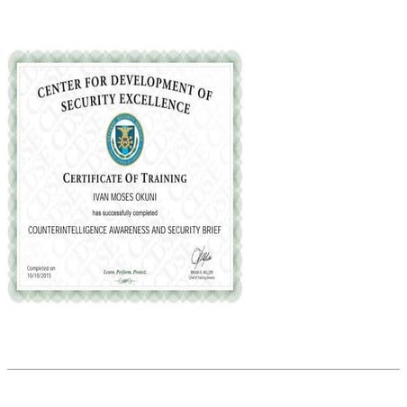 counterintelligence awareness and security brief | PDF
