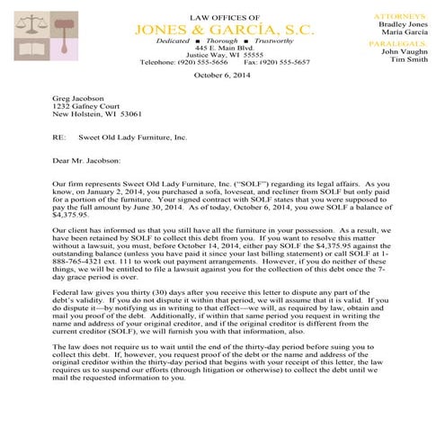 Sample collection letter