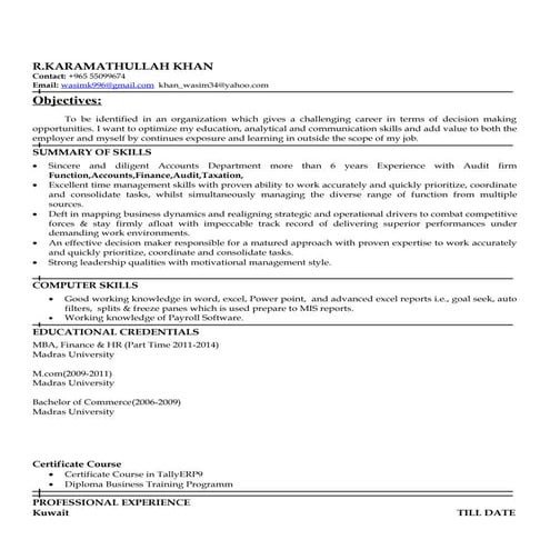 wasim khan new gulf resume - 2