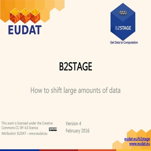 B2STAGE- how to shift large amounts of data| www.eudat.eu | 
