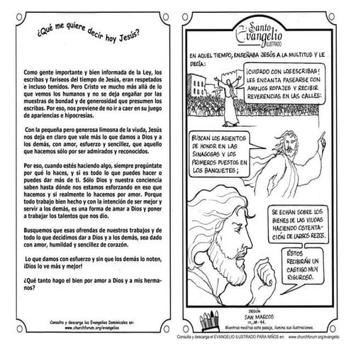 LECTIO DIVINA DOMINICAL ILUSTRADO NINOS  SEMANA XXXII