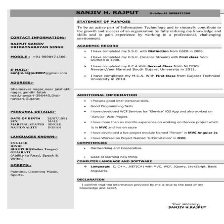 Rajeev's CV | DOCX