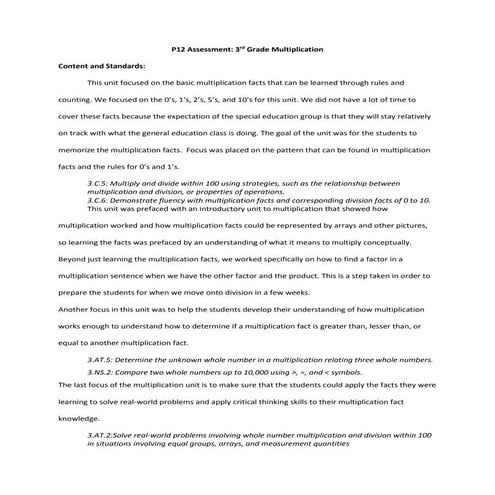 P12 Assessment- Special Education