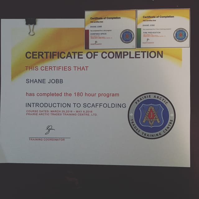 Scaffolding Certificate PDF
