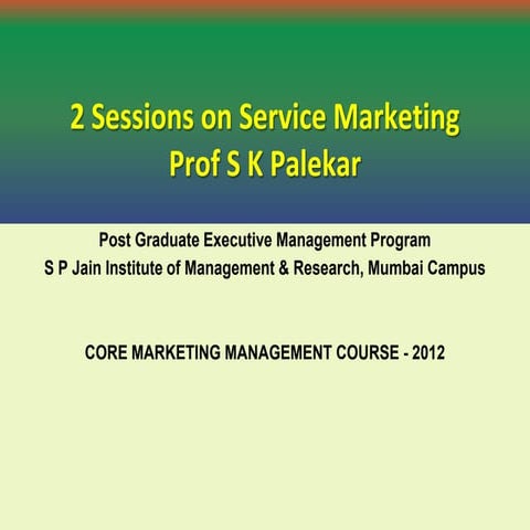 short course on services marketing