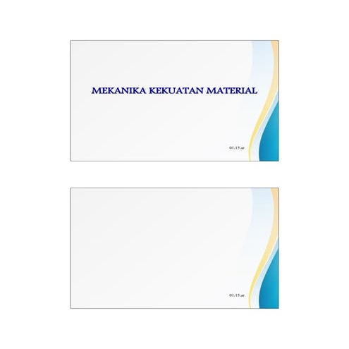 Mekanika Kekuatan Material 1