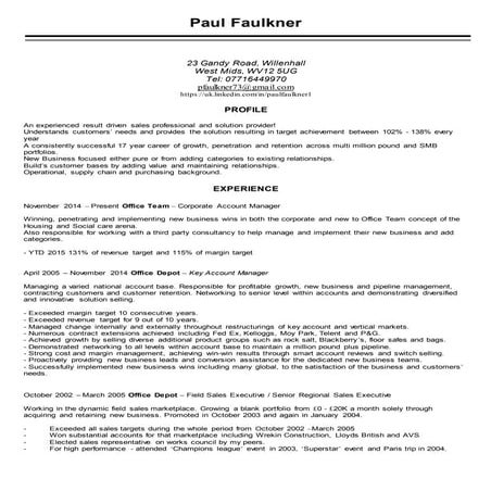 Paul Faulkner CV