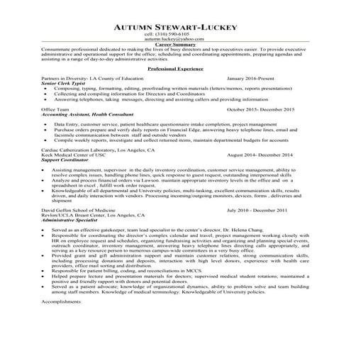 Autumn s resume 2016