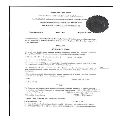 ANBIMA Certificate PDF