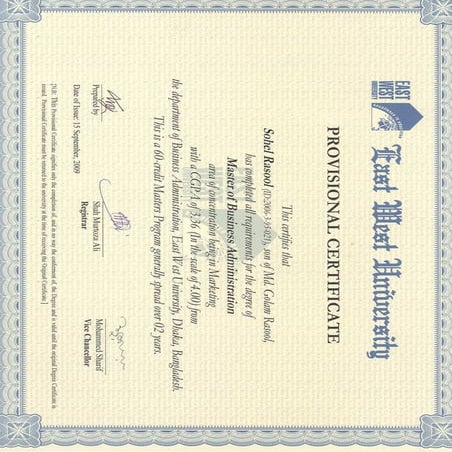 MBA Certificate