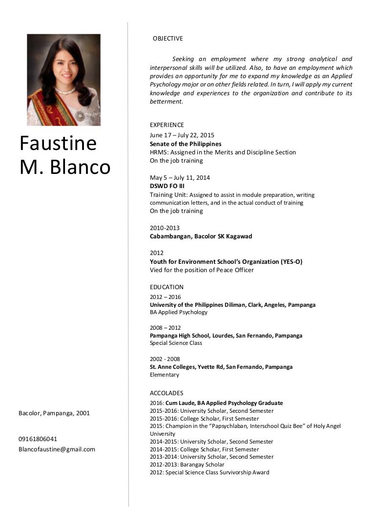 Capsule curriculum vitae picture