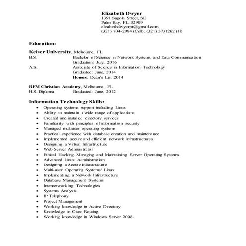 Handshake resume | DOCX