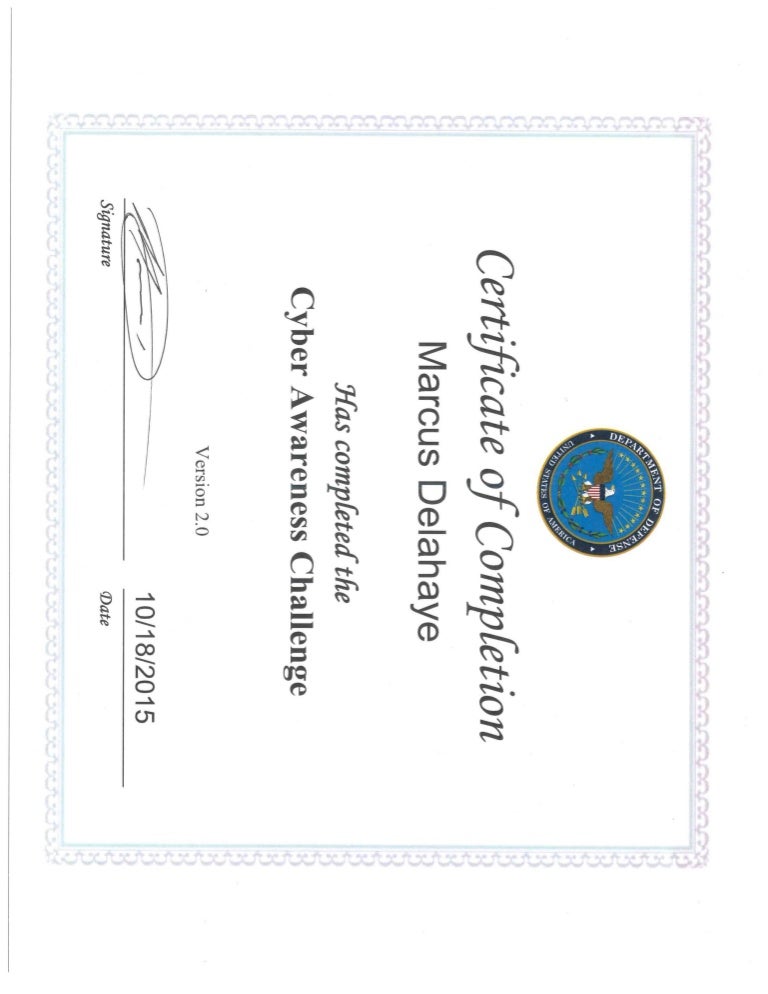 Cyber Awareness Cert