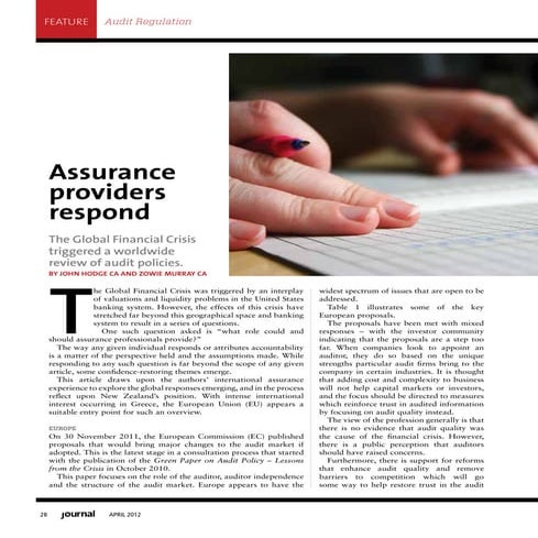 1204 Assurance Providers Respond