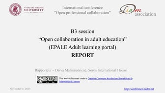REPORT of "Open collaboration in adult education" session