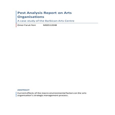 Pest Analysis of the Barbican Arts Centre | DOCX