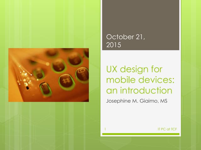 UX Design for Mobile Devices